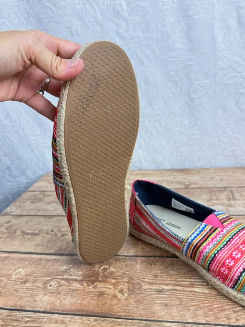 TOMS Women’s 10 Multicolor Tribal Aztec Espadrille Slip On Flats Boho Festival